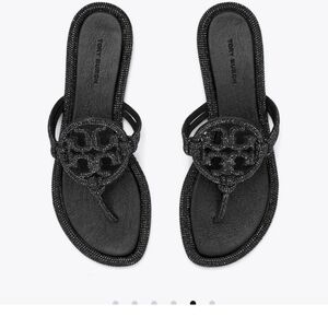 Tory Burch Women's Miller Knotted Pave Sandals With Dust Bag (Size 41)